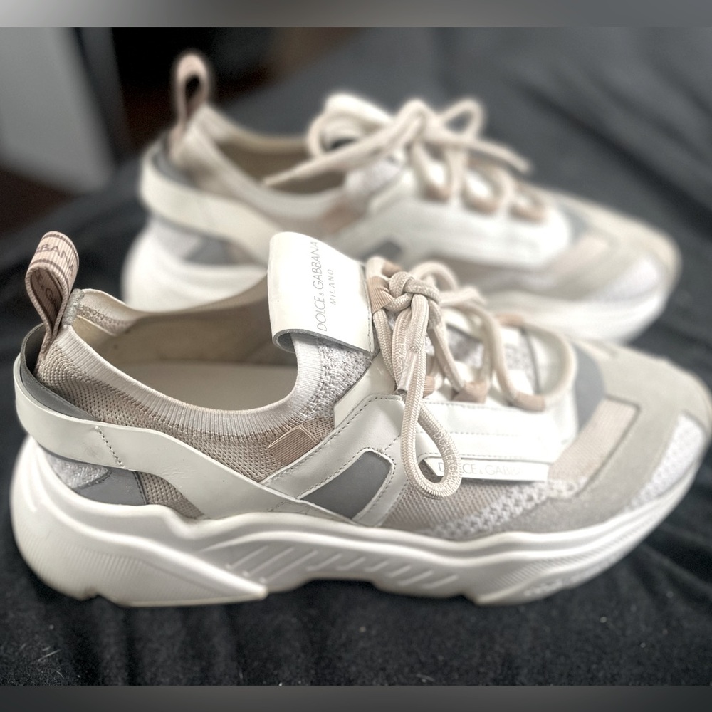 DOLCE & GABBANA Sneakers White Beige Leather Sport DAYMASTER size 44
